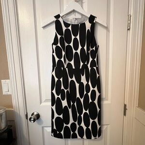 NEW Ann Taylor Black and White Patterned Midi Dress